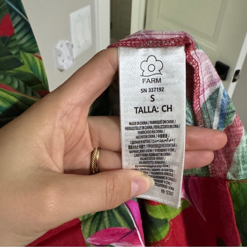 FARM Rio Red Dream Garden Lenzing Ecovero Euroflax Maxi Dress Red Sizd Small - Picture 9 of 9